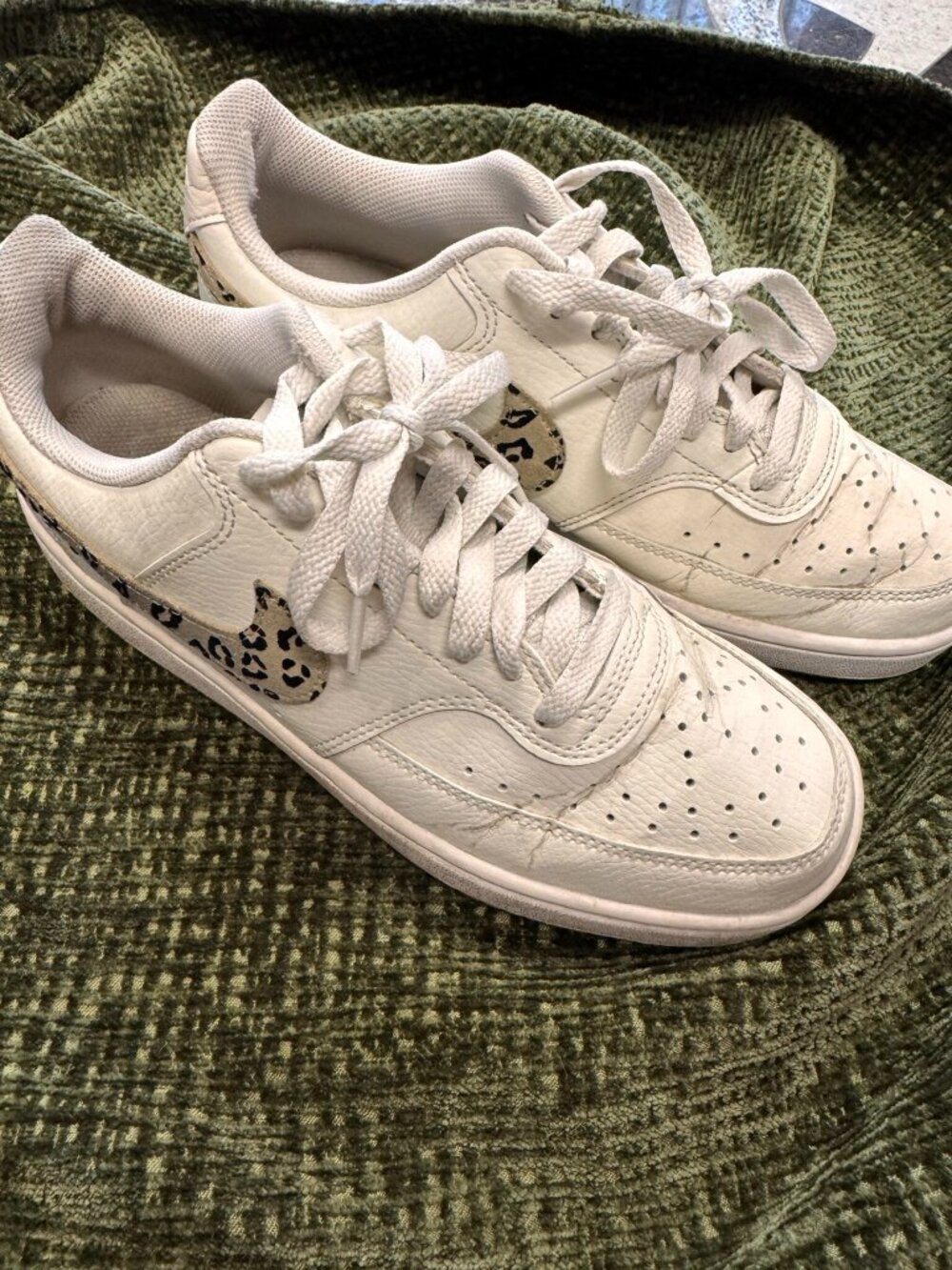 Nike Court Vision Low Leopard Swoosh Sneakers